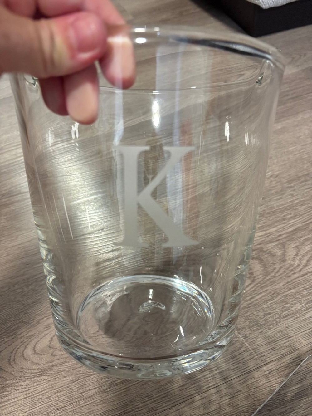 William Sonoma glass ice bucket